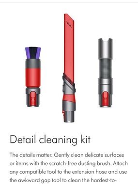 Detail Cleaning Kit - Red and Silver Attachment Set